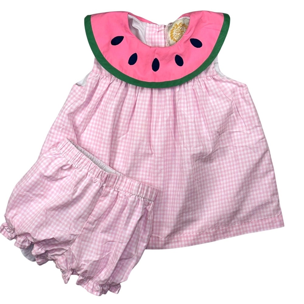 TBBC The Beaufort Bonnet Company Tabitha's Teacher's Pet Set Gingham Watermelon